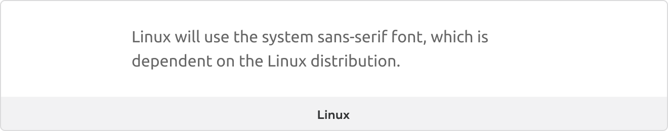 sans-serif on linux